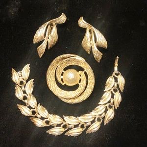 Vintage bracelet, brooch, earring bundle